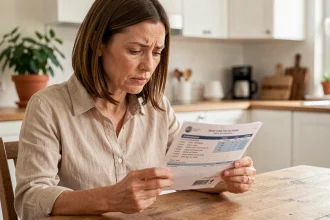 Femme tenant une carte grise française et vérifiant ses documents en cas de perte ou vol